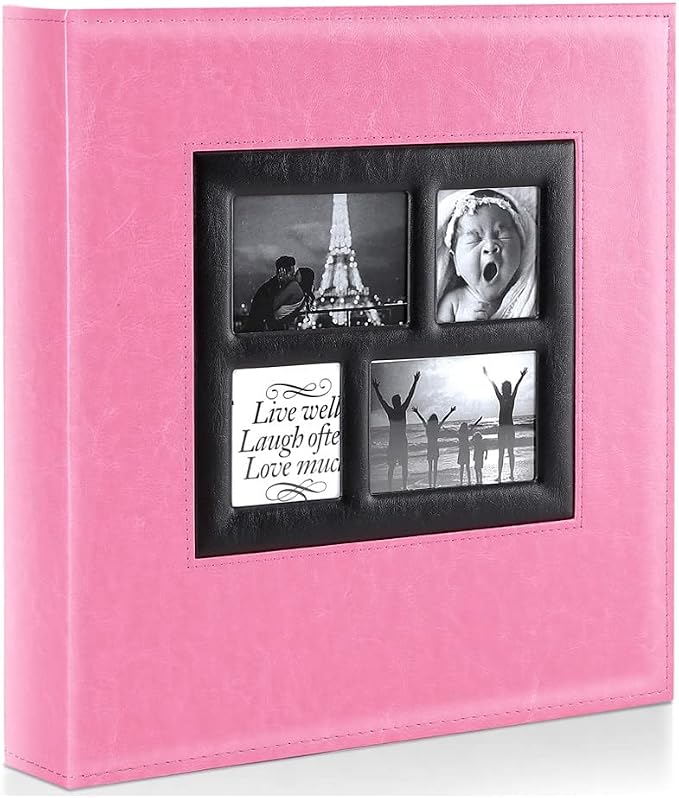 Ywlake Photo Album 4x6 500 Pockets Photos, Extra Large Capacity Family Wedding Picture Albums Holds 500 Horizontal and Vertical Photos Pink by Ywlake