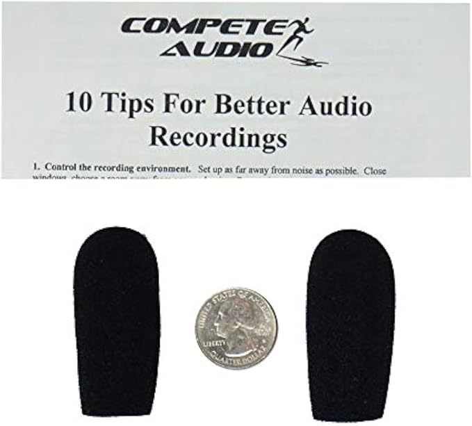 CA945 foam microphone windscreens (microphone covers) (2-pack) for use mini-shotgun mics, larger headsets and desktop microphones by Unknown