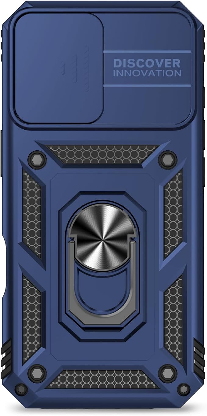 SunStory Compatible with iPhone 17 Case with HD Screen Protector & Slide Camera Cover & Rotated Ring Kickstand, [Military-Grade] iPhone Case for iPhone 17,Blue - Image 9