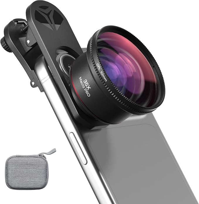 35X Macro Lens Kit for Smartphone with CPL Filter, HD Magnifier Photography Lens with Universal Lens Clip, Phone Camera Lens Attachment for iPhone 17/16/15/12/11 Samsung & Android Phone by Unknown