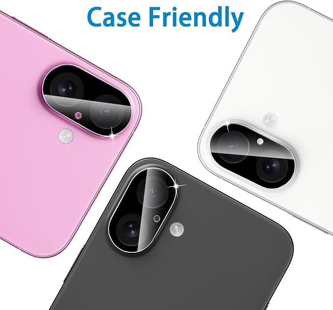 Dengduoduo Camera Lens Protector for iPhone 16 and 16 Plus 3 Pack, Tempered Glass, Ultra HD, 9H Hardness, Anti-Scratch, Case Friendly, Easy to Install [No Affect on Night Shots] - Image 7