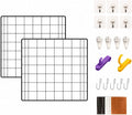 NACETURE Heavy Duty Grid Wall Panels, 12 x 12 Inch, Black, 2 Pack | Double-wire reinforced design supports up to 30 lbs and includes hooks and accessories for versatile wall displays. by NACETURE