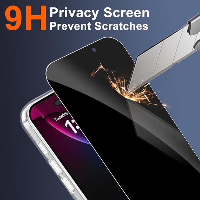 for iPhone 17 Pro Max Case Clear with Privacy Screen Protector | Magnetic, Compatible with MagSafe, Shockproof Slim Phone Case for 17 Pro Max Cover, Transparent - Image 8