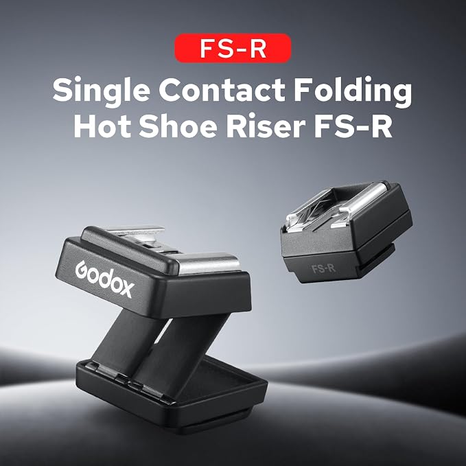 Godox FS-R Single Contact Folding Hot Shoe Riser, HotShoe Extender Mount Adapter Compatible with iM30, iM20, iM22 for Flexible Flash Positioning - Image 2