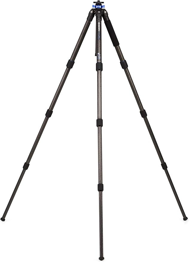 Benro Mach3 9X Carbon Fiber Series 3 Long Tripod, 4 Section, Twist Lock Legs, 69.7" Maximum Height, 35.3 Load Capacity- Black (TMA38CL) by Benro