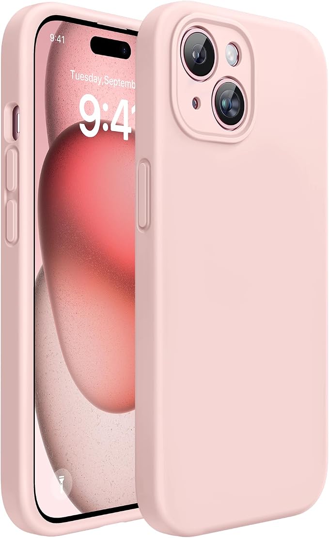 Miracase Silicone for iPhone 15 Plus Case, Pink | Liquid Silicone Gel Rubber, Shockproof Drop Protection Phone Case for iPhone 15 Plus 6.7 inch, Anti-Scratch Microfiber Lining by Miracase