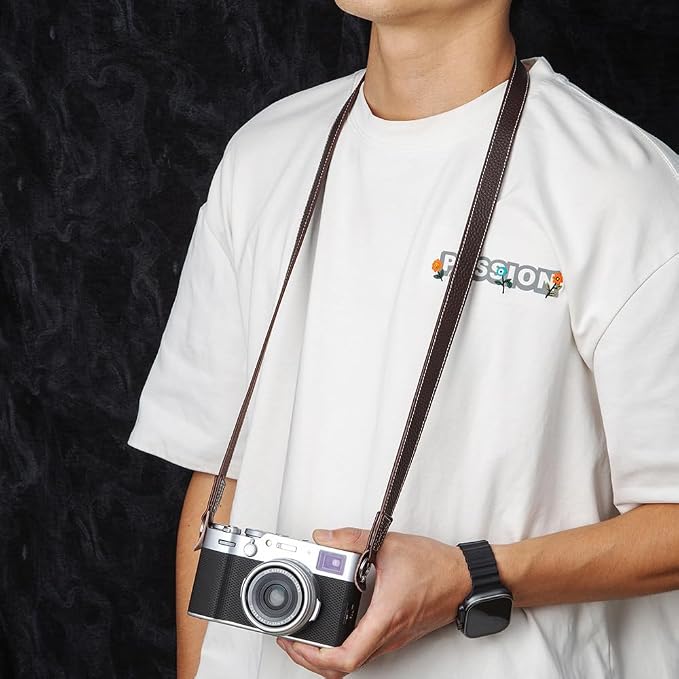 Vintage Minimalist Genuine Leather Camera Strap Crazy Horse Leather Shoulder Strap For DSLR For Fuji For Nikon For LEICA - Image 6