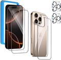 Front and Back Protector for iPhone 16 Pro Max + Camera Lens Protector | (2+2+2) 9H Hardness, Easy to Install with Alignment Tool,Case Friendly by BIGFLYANTS