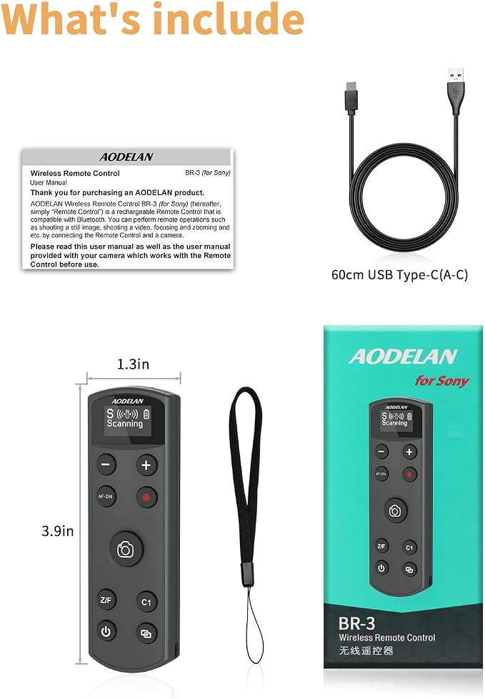 for Sony Camera Wireless Remote Control Rechargeable Shutter Release | with OLED Screen for ZV-E10, FX3, a6100, a6400, a6600, a7 III, a7R III, DSC-RX100 VII, ZV-1, A7R VI; Replace Sony RMT-P1BT - Image 9