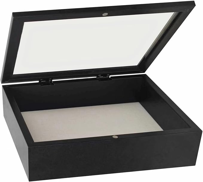 Muzilife 13x16 Shadow Box Wood Picture Frame, 2.16 Deep, Real Glass, Black | FSC-Wood, Magnetic Door, Linen Interior & Pins, Vertical, Horizontal Wall Hanging, Display Case Frame for Photos & Keepsakes - Image 6