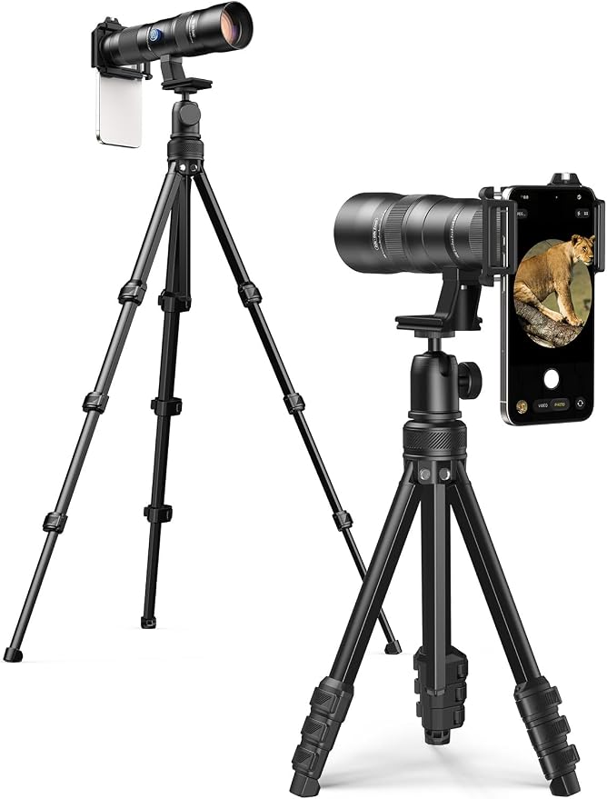 MIAO LAB 20-60X Zoom Telephoto Lens, High Power Telephoto Mobile Cell Phone Lens with Tripod & Universal Phone Clip, for iPhone 17/16/15/14/13 Series, Samsung, Android and Most Smartphone by MIAOLAB