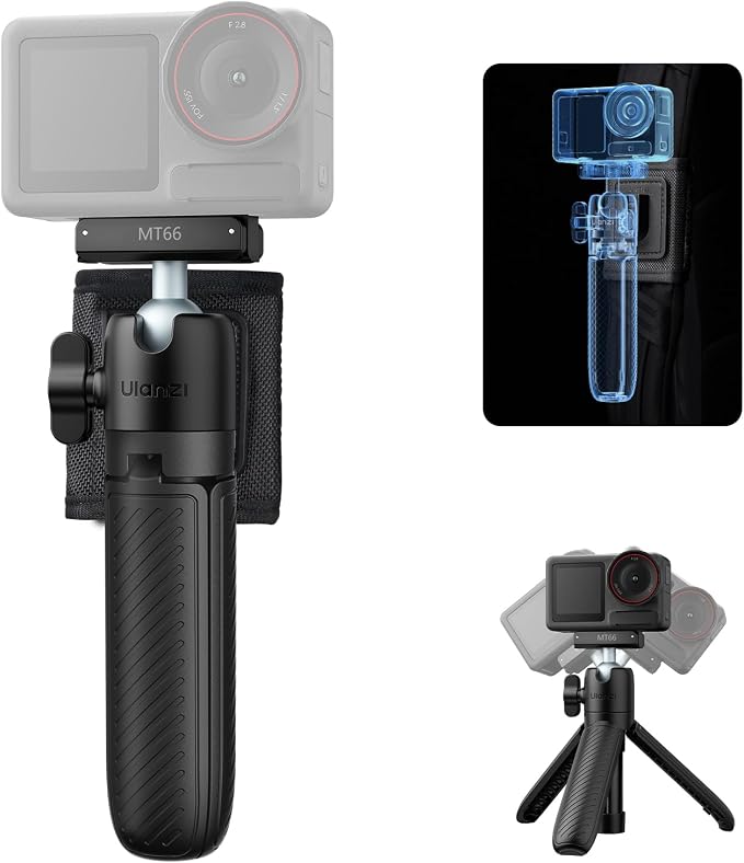 ULANZI MT66 Magnetic Mini Extension Rod Selfie Stick Tripod Handle | with Backpack Strap Mount, Quick Release Tripod for DJI Osmo Action 5 Pro/4/3/Osmo 360, for Vlog Video Recording by ulanzi
