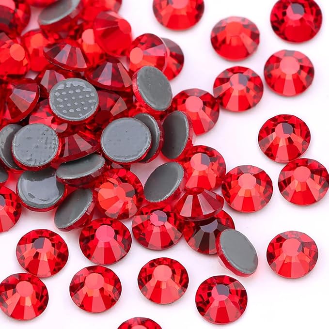 Jollin Hotfix Rhinestones Flatback Crystal Gems 2.4mm SS8, Red | 2880pcs Hot Fix Crystals Glass Rhinestones for Bedazzling, Crafting, Clothes, Shoes & Accessories DIY Decoration by Jollin