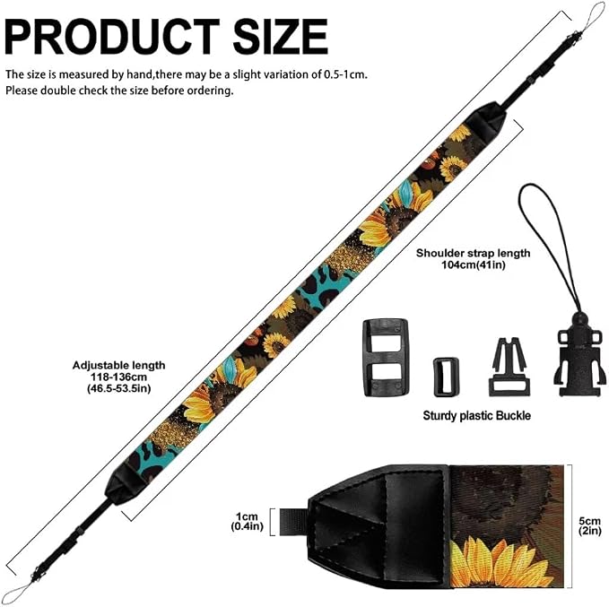 Coldinair Black Adjustable Camera Strap Universal Neck & Shoulder Soft Padded Strap for All DSLR Cameras,Binoculars - Image 6