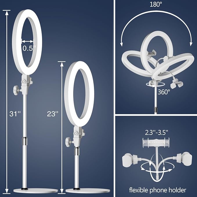 Desk Ring Light with Stand for Computer, Zoom Lighting for Computer | 30 Light Modes for Video Conference, Video Calls, Home Office, Desk Lighting for Video Recording, Podcast, Webcam, Stream - Image 14