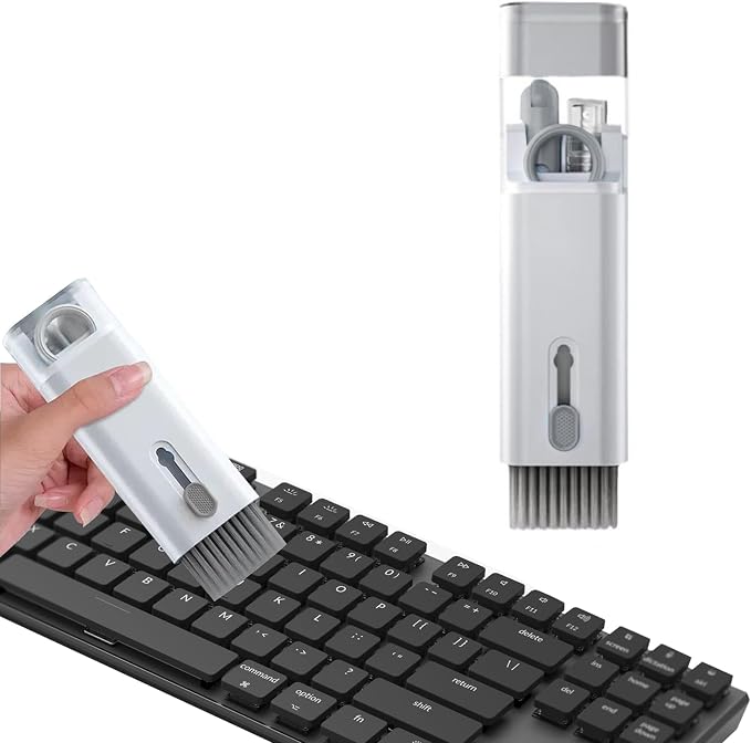 7 in 1 Laptop Cleaning Kit Keyboard Cleaner,Computer Screen Cleaning Brush Tool,Computer Cleaning Tools Kit Corner Gap Duster Keycap Puller(Grey) by Pilarmuture