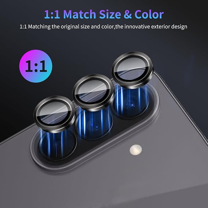 Camera Lens Protector for Samsung Galaxy A57/A37 5G,1 Pack | Tempered Metal Glass Camera Cover Film,HD Clear,Anti-Scratch Lens Screen Protector Film,Case Friendly,Black Titanium - Image 5