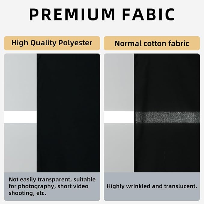 Black Photo Backdrop for Photography Photoshoot Background, 10x7FT | Multipurpose Screen for Portrait Studio Video Recording Halloween Party Non-Reflective Easy Setup High Density - Image 3