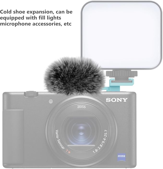 (2 Pack) Cold Shoe Adapter for Sony ZV-1,ZV-1 II,ZV-1F,ZV-E10,ZV-E1M2/ZV-E1 | Can be equipped with a mic and a fill light,for vlogging;fur reduces wind noise,Weighs as little as 6g,Non-slip,plug and play - Image 4