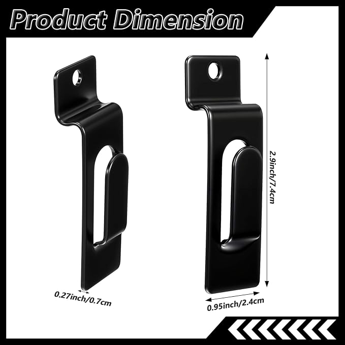 36 Pcs Slatwall Utility Notch Hook, Commercial Metal Display Hooks Hanger for Photo Frame Painting Arts Hanging, Slatwall Panel Accessories, Black - Image 2