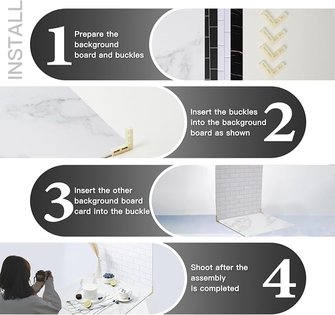 2-Sided 2 PCS Photo Backdrop Boards, Subway Tile Flat Lay Food Photography Background Board, Durable Waterproof Product Food Photography, 24x24 Inch, BEIYANG - Image 5