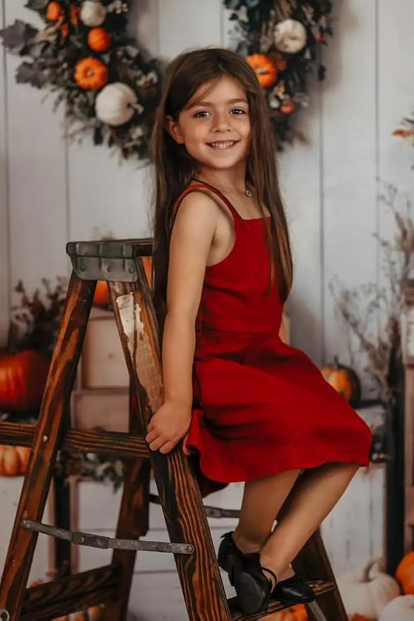 Kate Fall Backdrops White Background Autumn Party Decorations Pumpkins Thanksgiving Festival Photo Backdrop, 10x10ft - Image 3