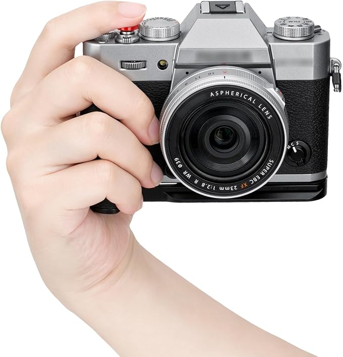 JJC Hand Grip & Shutter Button Shoe Cover for Fuji X-T30 III II XT30 X-T20 | Anti-Slip Pads, 1/4''-20 Tripod Hole & Arca Swiss Quick Release Plate, Built-in SD Card Holder, No Effect on Camera Use - Image 6