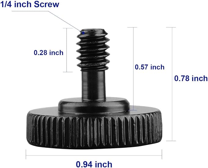 ChromLives Thumb Screw Tripod Quick Release 1/4" Thumbscrew L Bracket Screw Mount Adapter with Bottom 1/4"-20 Female Thread (2 Pack) - Image 2