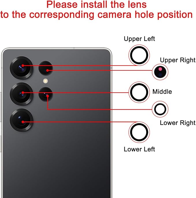 2 Sets Back Rear Camera Lens Glass Replacement for Samsung Galaxy S25 Ultra 6.9-inches with pre-Installed Adhesive and Reparing Toolkit - Image 5