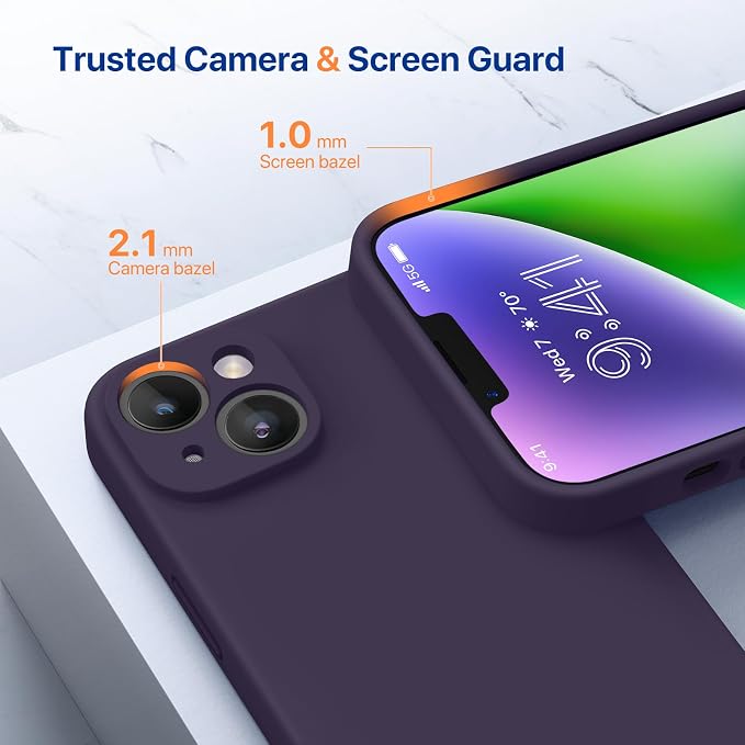 Miracase Silicone for iPhone 14 Case, Dark Purple | Soft Anti-Scratch Microfiber Lining, Premium Silicone Cover Shockproof Drop Protection Phone Case for 14 - Image 3