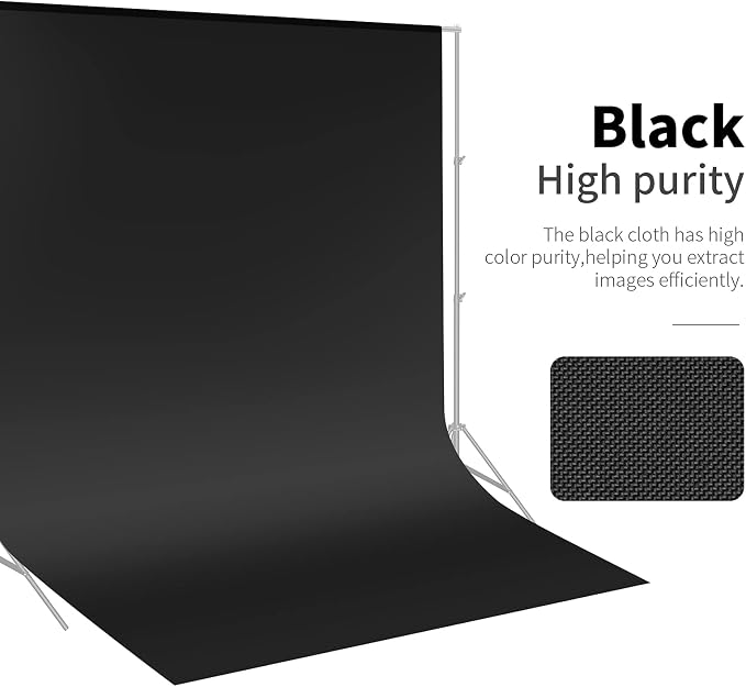 NEEWER 10 x 12FT / 3 x 3.6M PRO Photo Studio Premium Polyester Collapsible Backdrop Background for Photography, Video and Television (Backdrop ONLY) - Black - Image 7