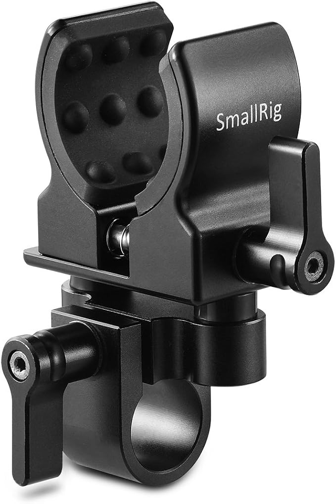 SmallRig Universal Shotgun Microphone Mount for 19-25mm Diameter with Elastic Silica Gel, Shockproof and Noise Absorption 1993B by SmallRig