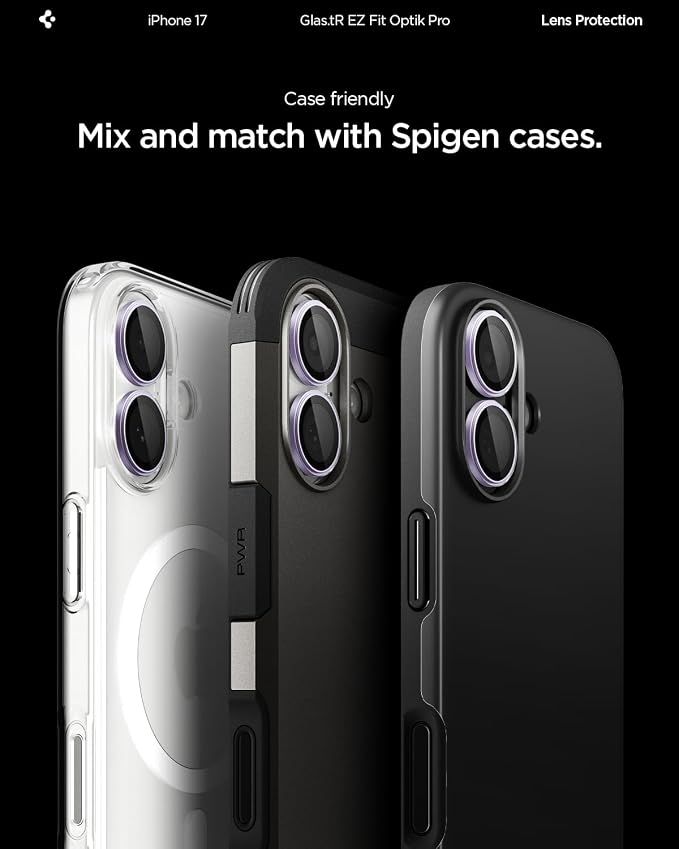 Spigen Camera Lens Protector for iPhone 17 (16 Plus/16) - Lavender | GlasTR EZ Fit Optik Pro, 9H+ Tempered glass, Scratch resistant, Auto-align tray, Case-friendly, Original Photo Quality, 2Pack - Image 7