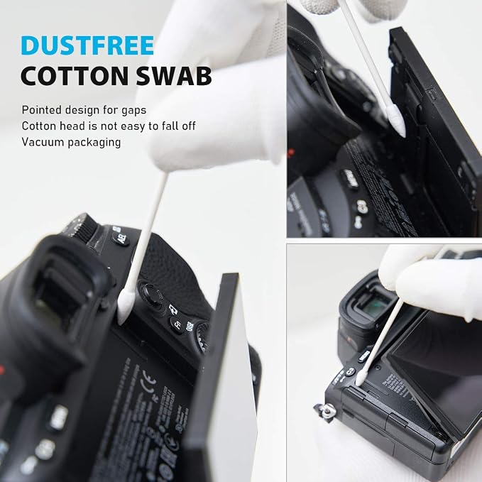 VSGO Professional Camera Cleaning Kit with Portable Bag Air Blower Lens Cleaning Pen Spray Cotton Swab Cloth Compatible with Canon, Nikon, Sony DSLR Cameras and Sensitive Electronics Bundle(VS-A3E) - Image 8