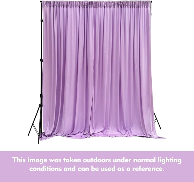 10ft x 10ft Light Purple Backdrop Curtains for Parties, Polyester Fabric Backdrop Drapes with Rod Pockets for Weddings, Birthday, Halloween, Photography, Christmas Party Background Curtain, 2 Panels - Image 7