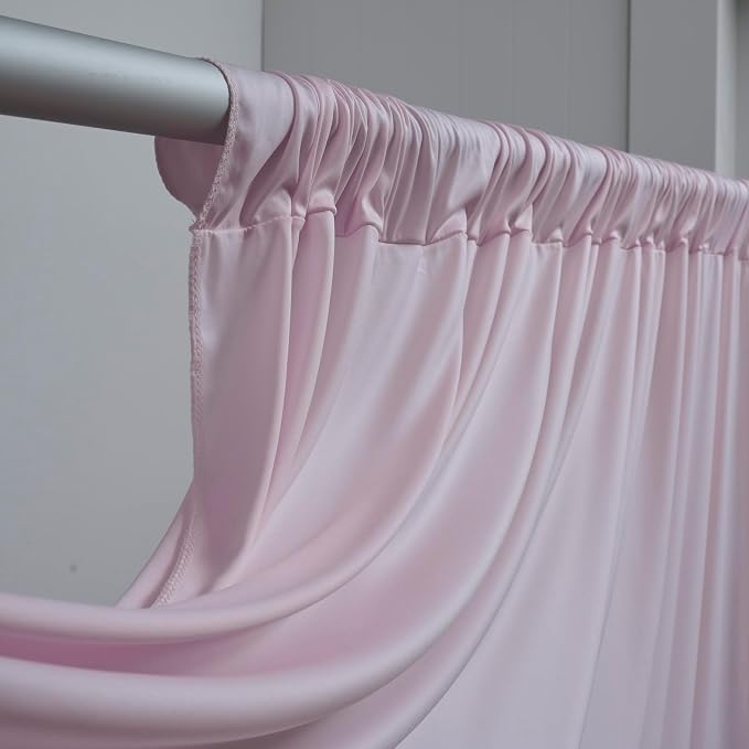 10 ft x 40 ft Baby Pink Backdrop Curtains for Parties, Wrinkle Free Light Pink Photography Backdrop Drapes for Wedding Grils Birthday Baby Shower Bridal Shower Party - Image 3