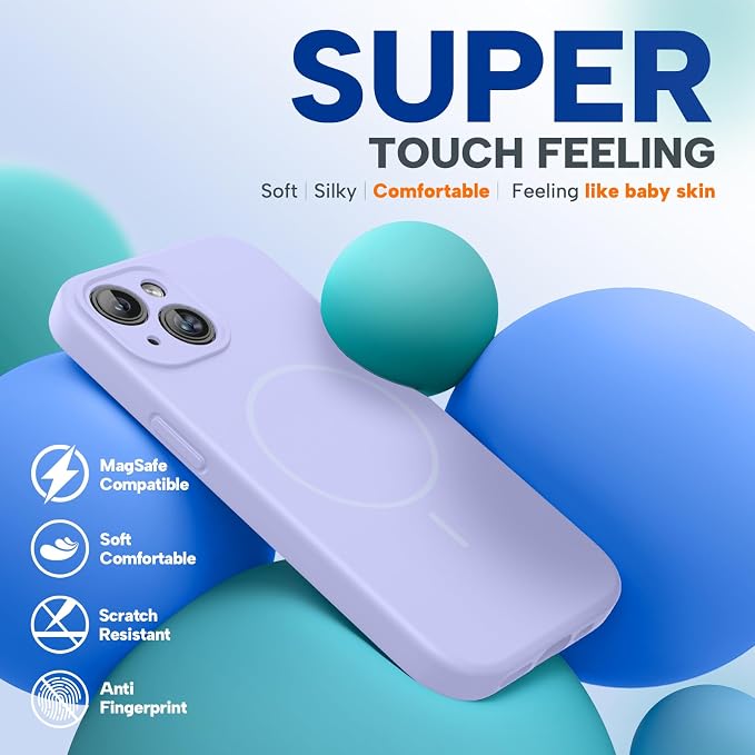 miracase Compatible with iPhone 15 Case, [Soft Anti-Scratch Microfiber Lining], Liquid Silicone Case Gel Rubber Shockproof Drop Protection Phone Case for iPhone 15, Light Purple - Image 8