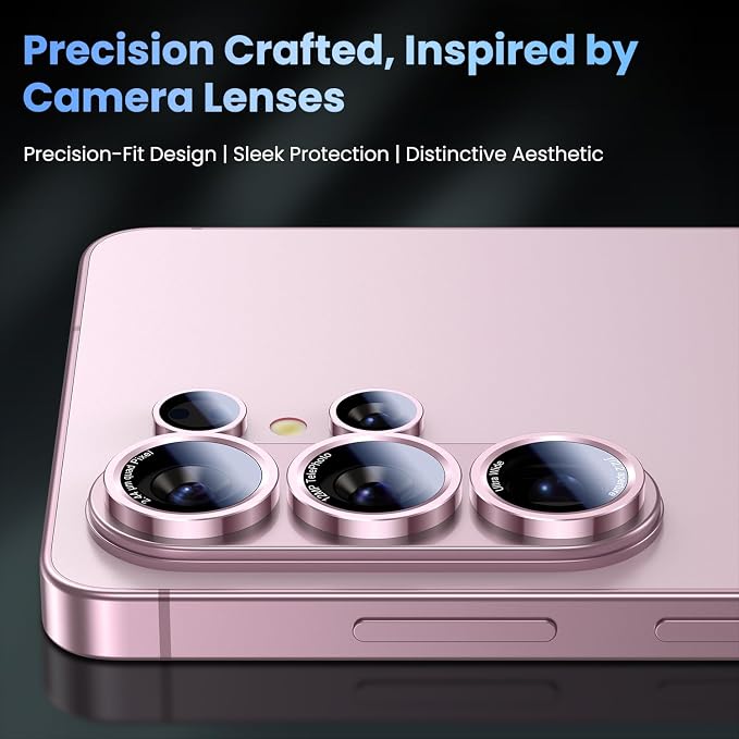 Uyiton for Samsung Galaxy S26 Ultra Camera Lens Protector, Unique Design | Case-Friendly, Ultra-Thin, Military-Grade Sapphire Glass with Aluminum Metal Rear Camera Screen Cover, Pink - Image 3