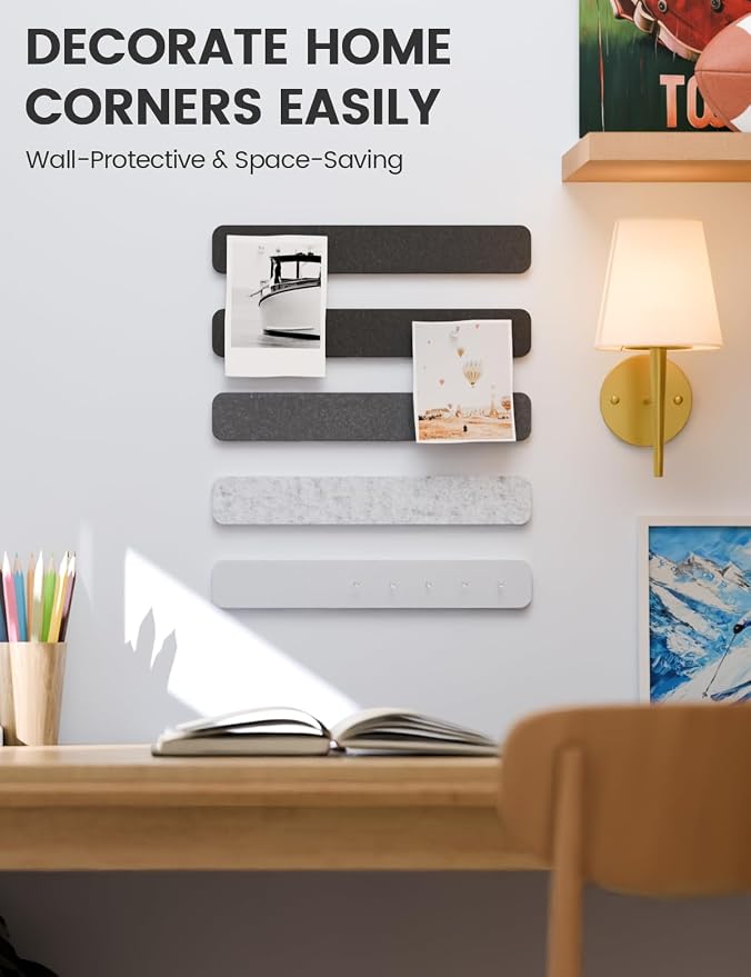 Fluxynara 13" x 2" Felt Wall Panels, Concrete Echo | 5-Pack Includes 35 Push Pins and Adhesive Tabs for Photos, Notes and Decor in Bedroom Doors, Home Office or Studios - Image 4