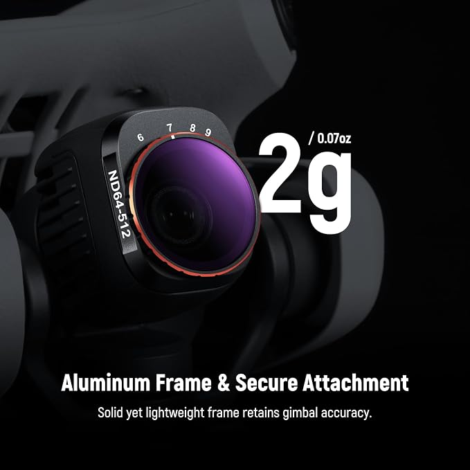 NEEWER Variable ND Filter Compatible with DJI Mini 4 Pro, ND64-512 6-9 Stops Multicoated HD Optical Glass Drone Camera Lens Video Recording Aerial Photography Accessories - Image 5