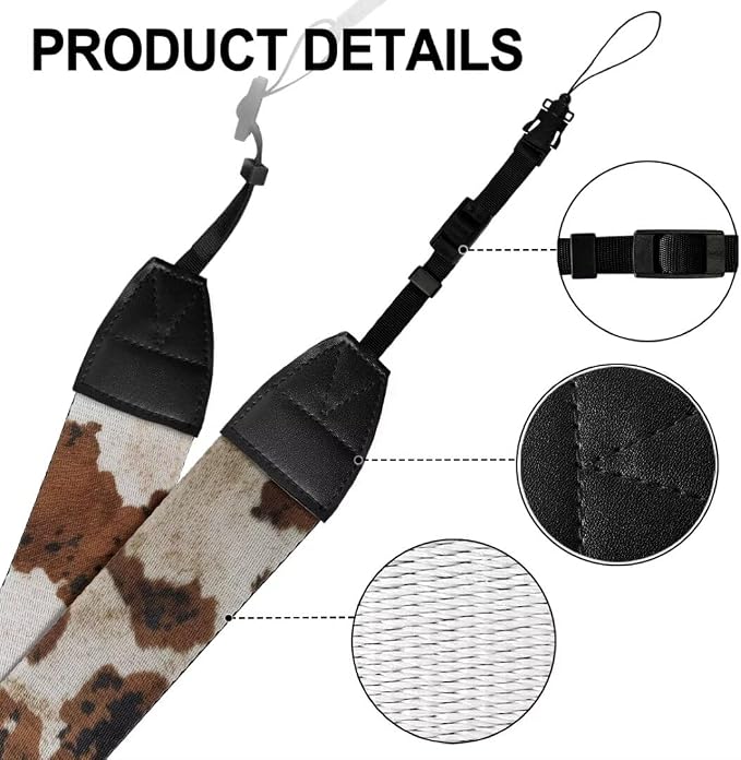 Coldinair Black Adjustable Camera Strap Universal Neck & Shoulder Soft Padded Strap for All DSLR Cameras,Binoculars - Image 7