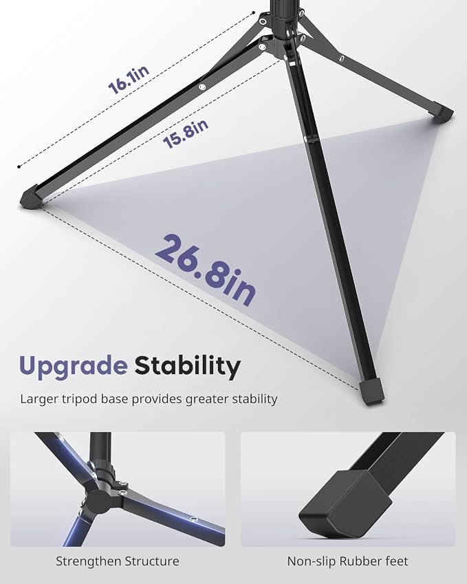 Aureday Phone Tripod, 92" Cell Phone Stand with 15" Gooseneck, Remote and Phone Holder, Overhead & Selfie Stick for Recording/Watching/Vlog, Compatible with iPhone Android (Pack of 2) - Image 4