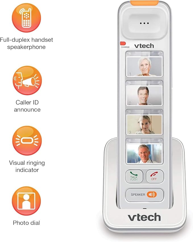 VTech SN5307 Amplified Photo Dial Additional Handset | Big Buttons, Large Display, 4 Photo Speed Dials, For SN5127 & SN5147 Senior Phones - Image 6