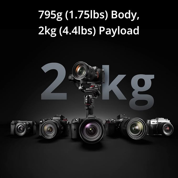 DJI RS 3 Mini, Camera Gimbal Stabilizer, Canon/Sony/Nikon/Fujifilm | 2 kg (4.4 lbs) Tested Payload, Native Vertical Shooting, Bluetooth Shutter Control, 3rd-Gen RS Stabilization, 795g - Image 2