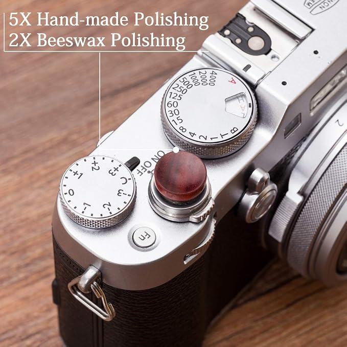Wood Soft Shutter Release Button | Delicate Camera Shutter Button 12mm Concave Surface Red(Wood Grain Random) - Image 2