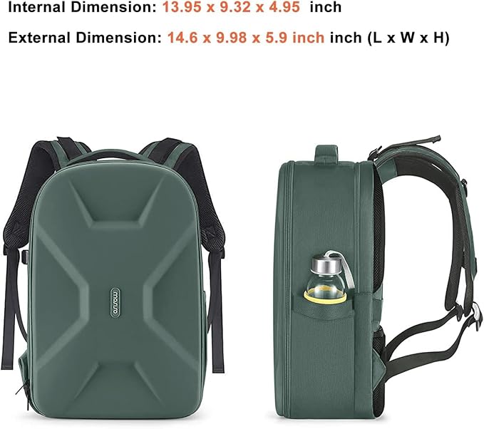 MOSISO Camera Backpack, DSLR/SLR/Mirrorless Photography Camera Bag | Waterproof Hardshell Bag with Insert&Tripod Holder&Laptop Compartment Compatible with Canon/Nikon/Sony, Emerald Green - Image 7