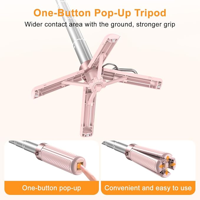 Upgrated 5-in-1 Magnetic Selfie Stick with Remote for Cell Phone 360° Rotation.Can Transforms into Mini Tripod/Camera Grip/Handheld Stabilizer/Phone Stand.Extend to 25 inches - Image 9