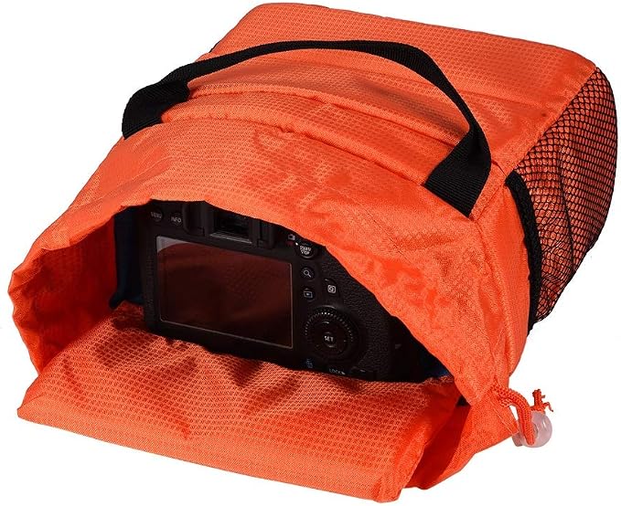 Acouto Camera Bag Only Polyester Insert Partition Camera Hand Bag Shockproof Padded Divider Cover Case for DSLR Camera Partition Bag (Orange) - Image 7