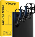 YWXTW 3 Pack for Samsung Galaxy S23 Ultra Camera Lens Protector, 9H Tempered Glass S23 Ultra Camera Cover, Anti Scratch, Case Friendly by YWXTW