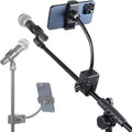 Mic Stand Phone Holder, Flexible Phone Mount with 7.9" Removable Gooseneck for Microphone Music Stand, 360°Adjustable Phone Holder for iPhone 16 Pro Max, 15 Plus, All Smartphones by Unknown